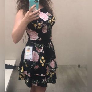 B. Darlin black and pink floral skater dress